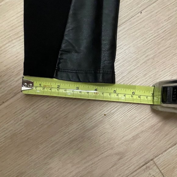 'RICKIS' Black Skinny Pant with Leather Trim / Size M - Picture 7 of 12
